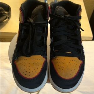 Black and Orange High-Top Sneakers